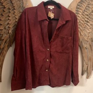 Burgundy lightweight cord shirt NWT
